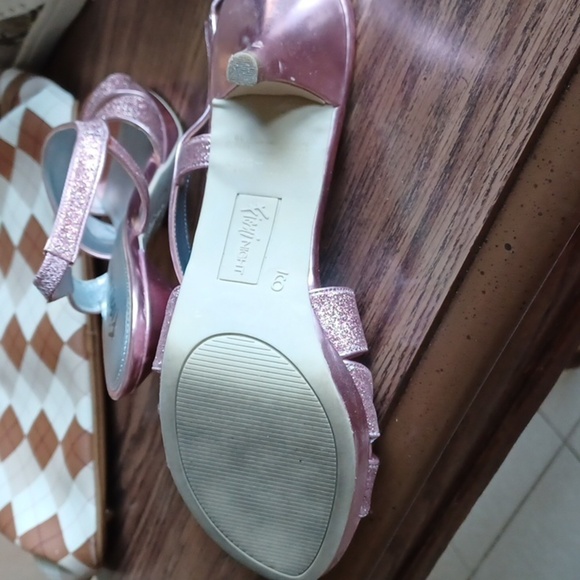 Fioni Nights Pink Sparkle Heeled sling back Sandals, Size 9, 3" heel - Picture 5 of 6